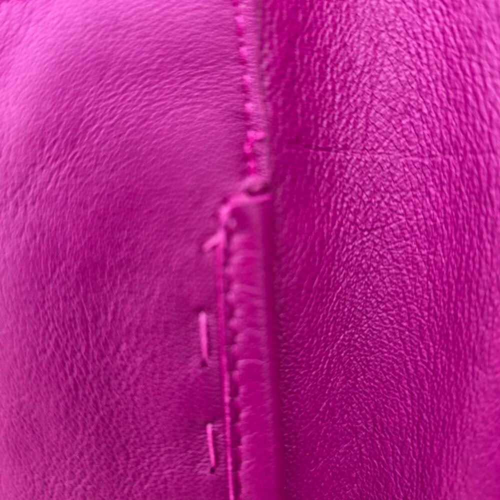 Women's Reversible Suede Leather Jacket Fuchsia Pink - Picture 4 of 9